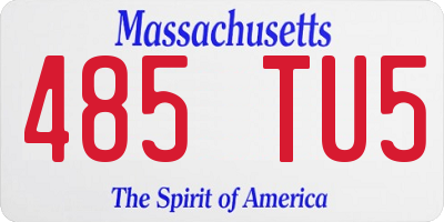 MA license plate 485TU5
