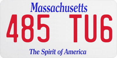 MA license plate 485TU6