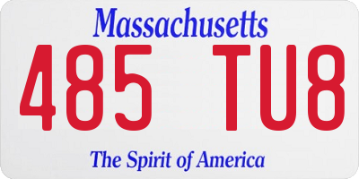 MA license plate 485TU8