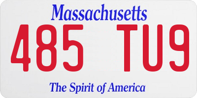 MA license plate 485TU9