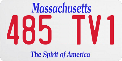 MA license plate 485TV1