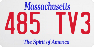 MA license plate 485TV3