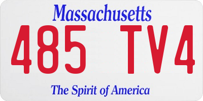 MA license plate 485TV4