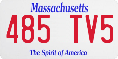 MA license plate 485TV5