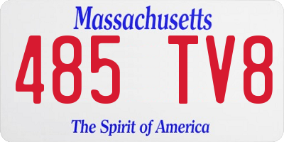 MA license plate 485TV8