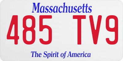 MA license plate 485TV9