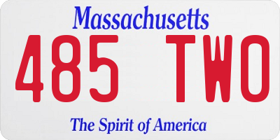 MA license plate 485TW0