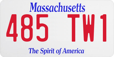 MA license plate 485TW1