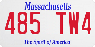MA license plate 485TW4