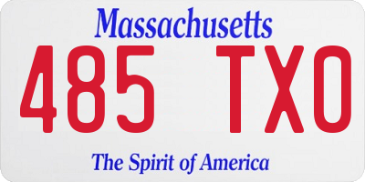 MA license plate 485TX0