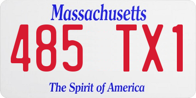 MA license plate 485TX1