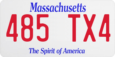 MA license plate 485TX4