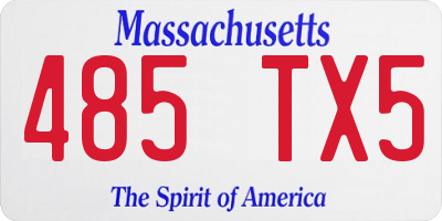 MA license plate 485TX5
