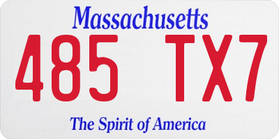 MA license plate 485TX7