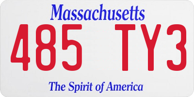 MA license plate 485TY3