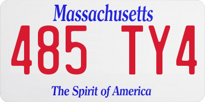 MA license plate 485TY4