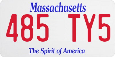 MA license plate 485TY5