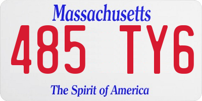 MA license plate 485TY6