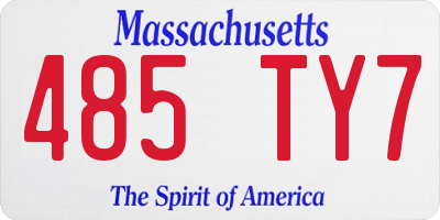 MA license plate 485TY7