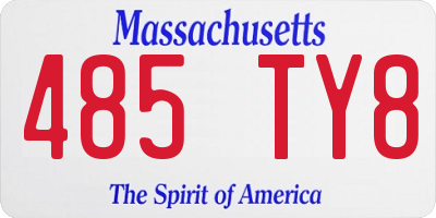 MA license plate 485TY8