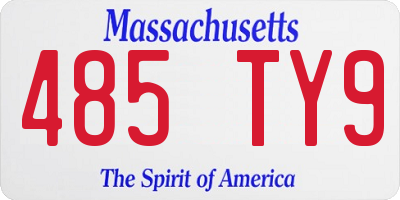 MA license plate 485TY9