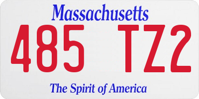 MA license plate 485TZ2