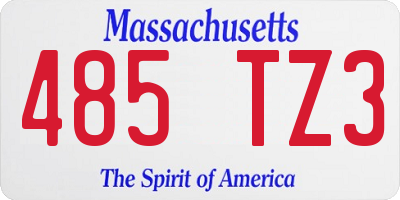 MA license plate 485TZ3