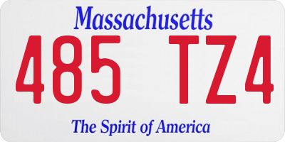MA license plate 485TZ4
