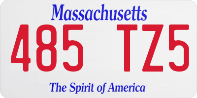 MA license plate 485TZ5
