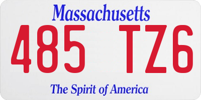 MA license plate 485TZ6