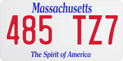 MA license plate 485TZ7
