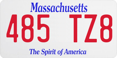MA license plate 485TZ8