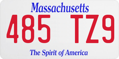 MA license plate 485TZ9