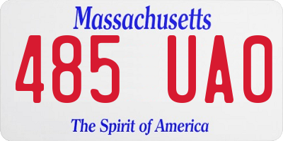 MA license plate 485UA0
