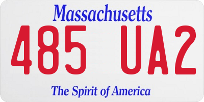 MA license plate 485UA2