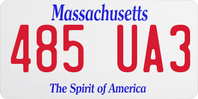 MA license plate 485UA3
