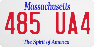 MA license plate 485UA4