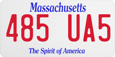 MA license plate 485UA5