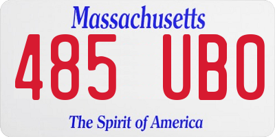 MA license plate 485UB0