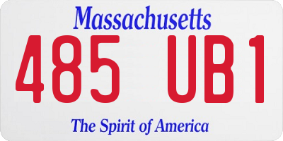 MA license plate 485UB1
