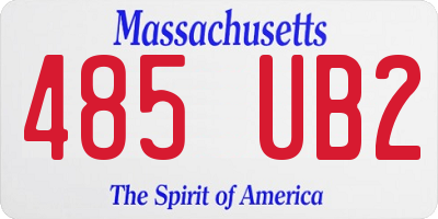 MA license plate 485UB2