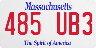 MA license plate 485UB3