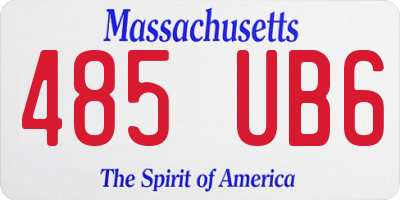 MA license plate 485UB6