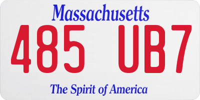 MA license plate 485UB7