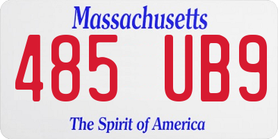 MA license plate 485UB9