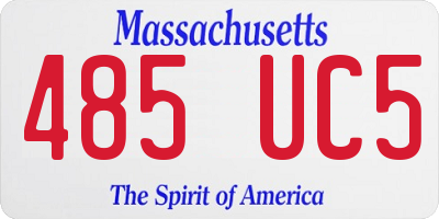 MA license plate 485UC5