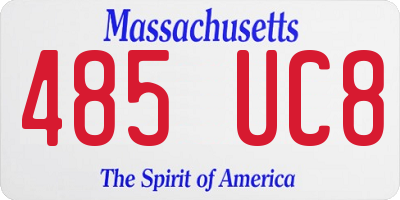 MA license plate 485UC8