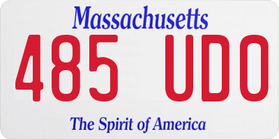 MA license plate 485UD0