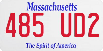 MA license plate 485UD2