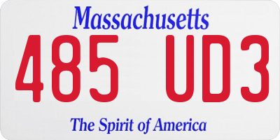 MA license plate 485UD3